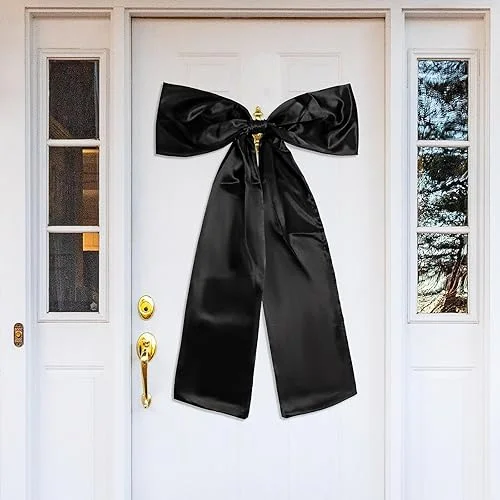 Big Black Bow Birthday Decorations Large Satin Bow Themed Party Decorations Giant Wall Bow for Girl Women Home Decor Backdrop Baby Shower Bridal Showers Engagement Wedding Bachelorette Party Supplies