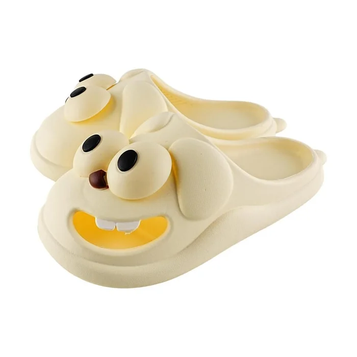 Big Eyes Slippers Home Shoes Bathroom Sandals Fits Size 38-39 White