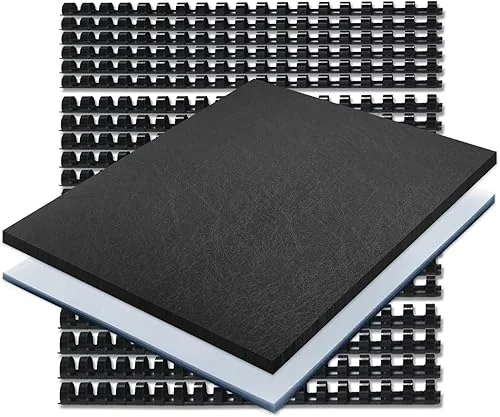 Binditek 60 Pack Binding Covers kit, Includes 20 8Mil Clear PVC, 20 Black Leather-Textured Heavyduty Polycovers, 20 Plastic Comb Spines, for 8.5×11 Inches, Office Supplies