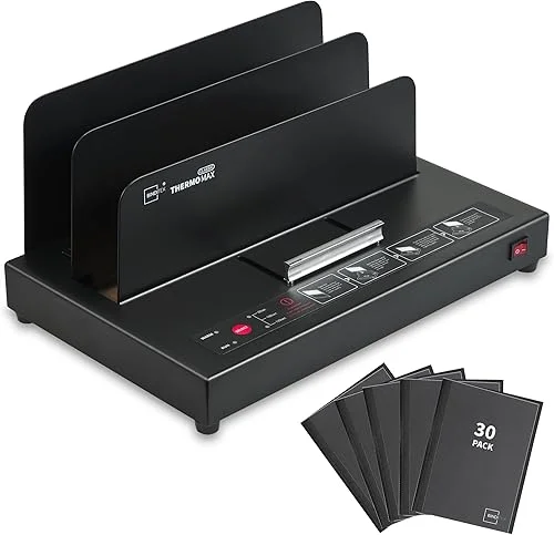 Binditek Thermal Binding Machine, 500-Sheet Capacity, 110V Heating, for A4/A5/Letter Documents, Includes 30 Thermal Covers, No Assembly Required