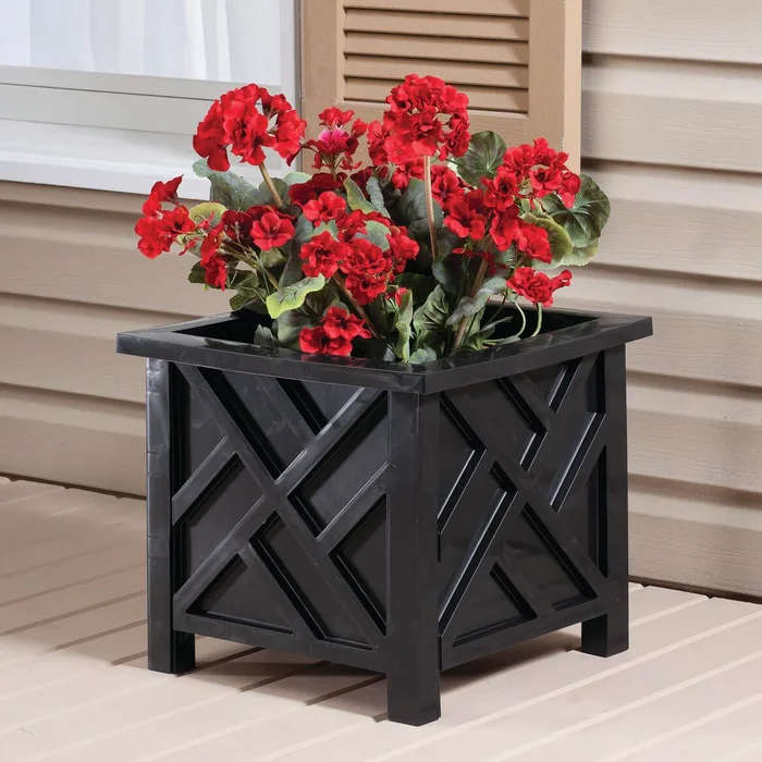 Black Chippendale Planter