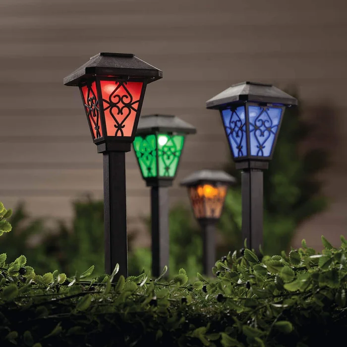Black Color Changing Solar Lights, Set of 6