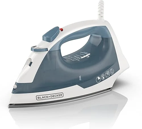 BLACK+DECKER Easy Steam Compact Iron for Clothes, Automatic Shutoff, Nonstick Plate, Light Weight, 1200 Watts