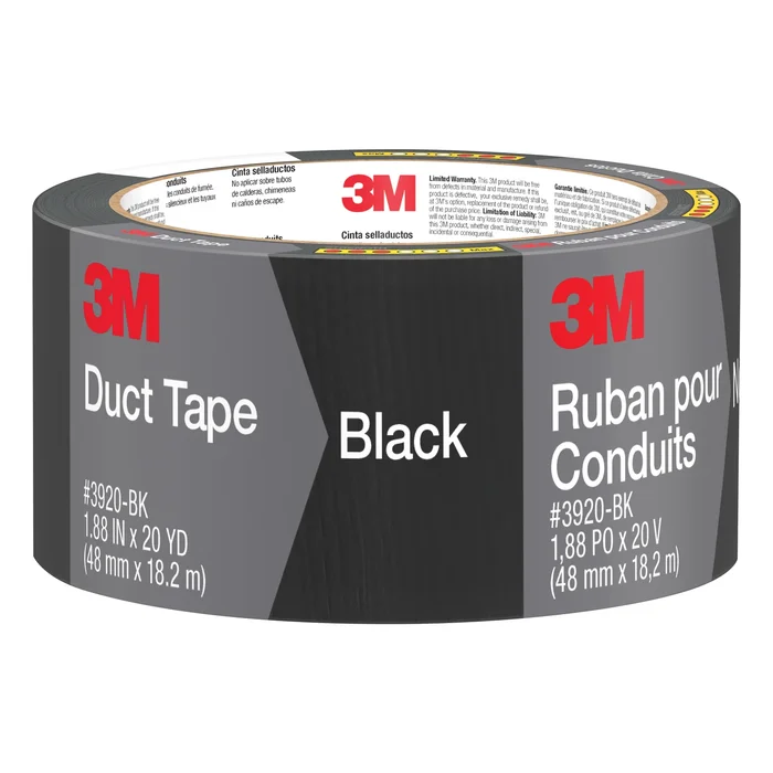 Black Duct Tape, 1.88 Inches Wide By 20 Yards Long
