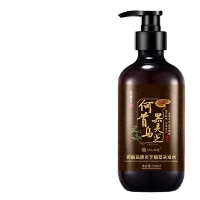 Black Lingzhi He Shouwu Shampoo White Hair to Black Root Hair to Black Liquid Shampoo 510ml