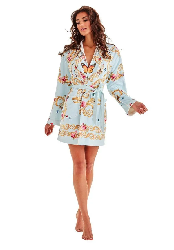 Blue Butterflies Women’s Short Robe