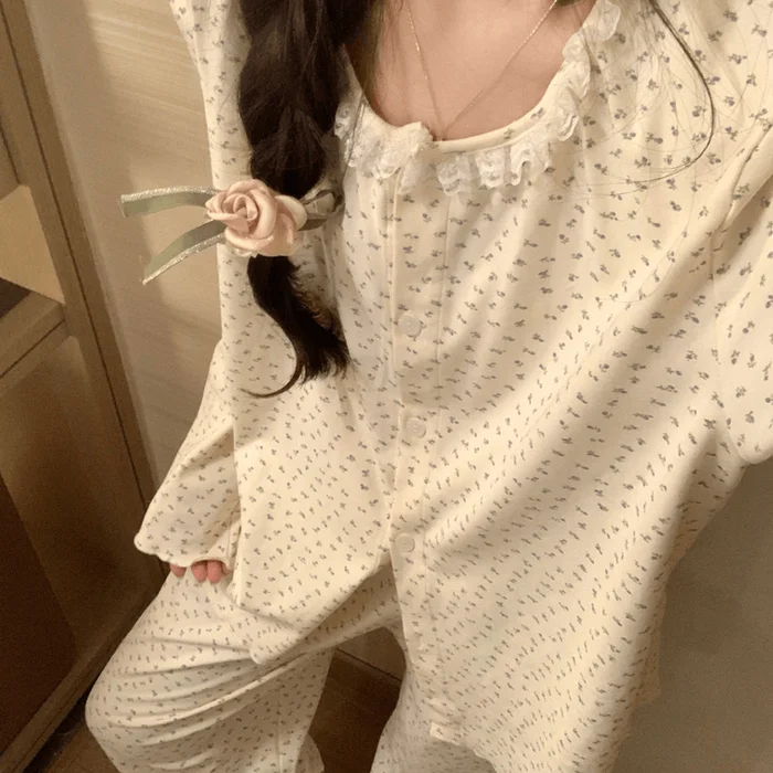 Blue Petal Pajama Set S Size