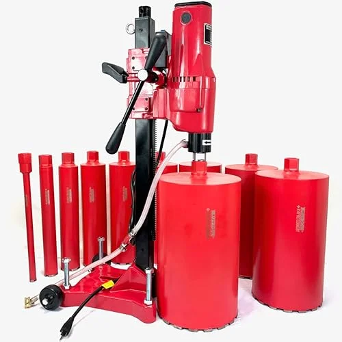 BLUEROCK TOOLS Model: 10Z1RB CONCRETE CORE DRILL w/ROLLING BASE- 1′-10′ BIT SET PACKAGE DEAL!