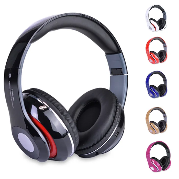 Bluetooth Headphones with Built-in FM Tuner, MicroSD, and Mic