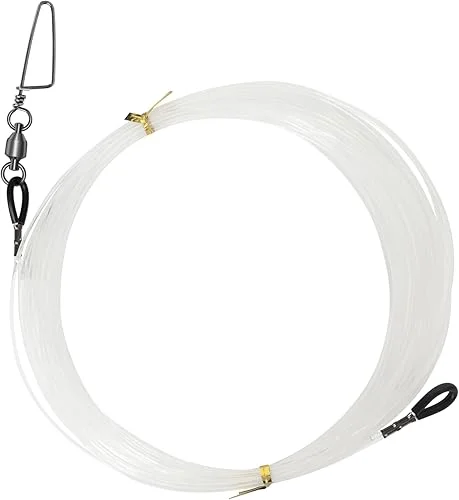 BLUEWING High Speed Wahoo Trolling Shock Leader with 25ft 250lb/300lb/400lb Mono Line and Stainless Steel Large Snap Swivel for Saltwater Fishing