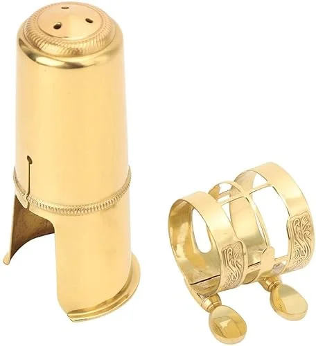 Bnineteenteam Tenor Saxophone Mouthpiece Kit with Mouthpiece, Ligature, Gold Finish