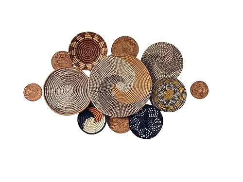 Boho Wall Basket Decor, Wall Hanging Decor, Decorative Baskets for Home Decor, Boho Basket Wall Decor Set, Hanging Basket Wall, Woven Basket Set