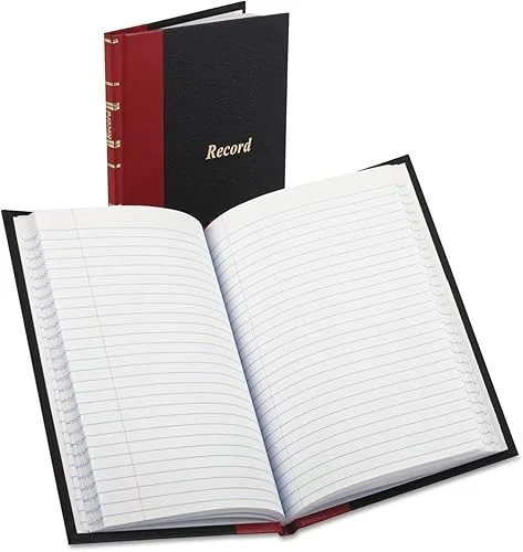 Boorum & Pease 96304 Record/Account Book, Black/Red Cover, 144 Pages, 5 1/4 x 7 7/8