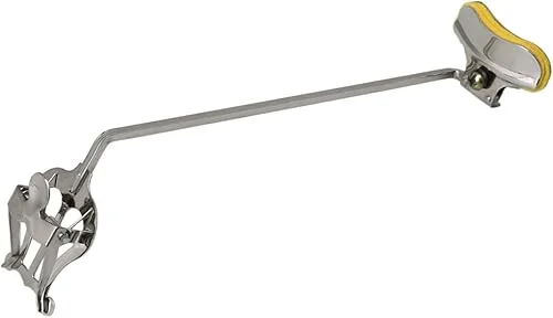 BQLZR Silver Sax Sheet Music Clip Holder Clamp-On Holder Lyre Musical Instrument for Soprano Saxophone Part,Suitable For The Treble Straight Pipe Saxophone Marching Clip Rod Length 210mm