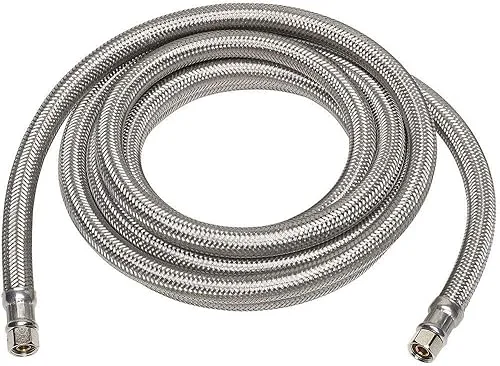 Braided Stainless Steel Ice Maker Water Supply Hose – 6 Ft – Universal 1/4′ Connectors from Kelaro