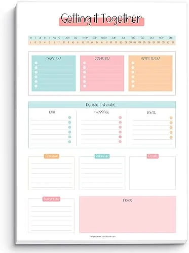 Brain Dump Notepad, to Do List Desk Pad, Productivity Planner, ADHD Daily Planner | 50 Undated Tear Away Sheets A4