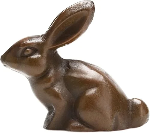 BRASSTAR Cast Iron Rabbit Statue 3.1”Garden Home Office Desk Decor Paperweight Collection Animal Figurine TQZDPT44