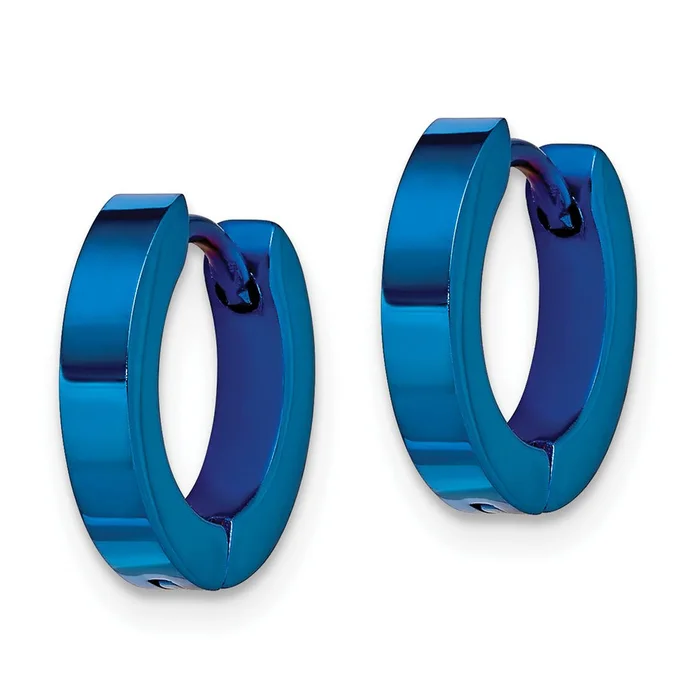 Brushed Stainless Steel Hinged Hoop Earrings