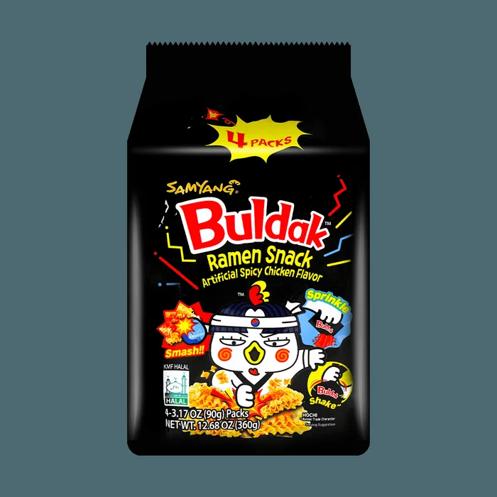 Buldak Noodles Hot Chicken Flavored Ramen,3.17oz *4 Packs