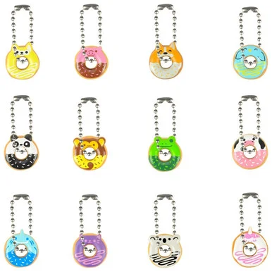 Bulk (NO Capsule) Animal-Theme Donut Necklace & Keychain Mix
