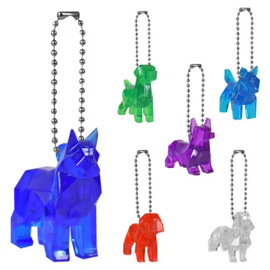 Bulk (NO Capsule) Colorful Crystal Canine Keychains (100pc)