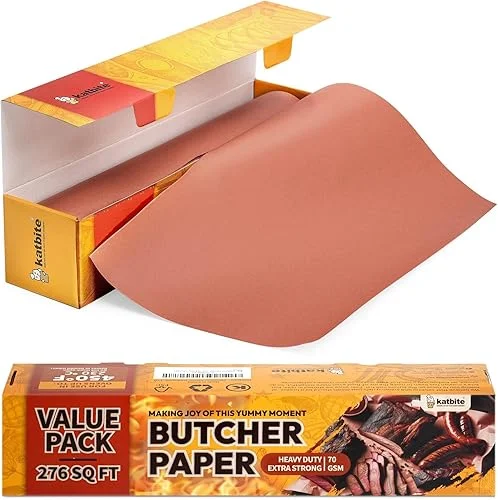 Butcher Paper Roll – 18’x200' (2402′) – Unbleached, Uncoated for Sublimation with Dispenser Box – Pink, Unwaxed Butcher Block Paper for Smoking