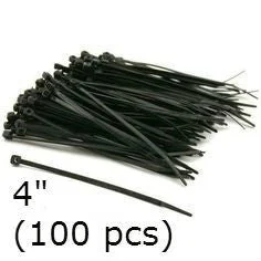 Cable Ties Black Nylon 4” (100 pcs)