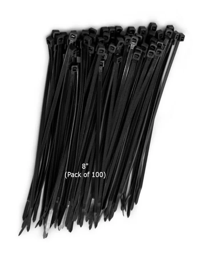 Cable Ties HD Black Nylon 8” (100 pcs)