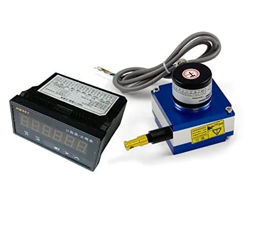 CALT 2000mm Stroke Linear Pull Sensor Pushpull Output ABZ 3 Signals with 6 Digit Digital Meter Counter Display