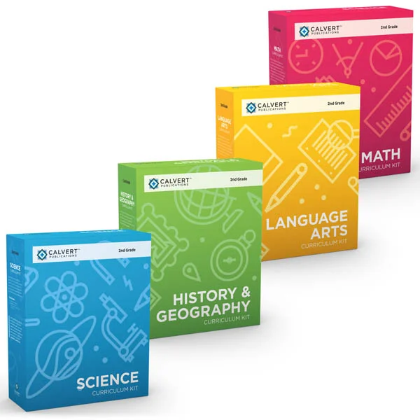 Calvert 2nd Grade 4 Subject Set (History, Language Arts, Math & Science)