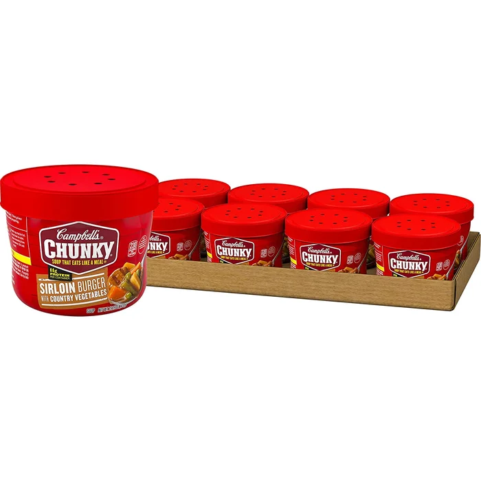 Campbell’s Chunky Microwavable Soup, Sirloin Burger with Country Vegetables Soup, 15.25 Ounce