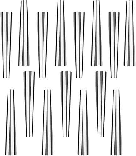 Cannoli Forms 5.31 Inch – Metal Canolli Pipes for Baking – Cream Horn Molds for Baking, Big – Stainless Steel Non Stick Cannoli Tube, Pack of 15