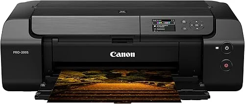 Canon PIXMA PRO-200S Professional 13′ Wireless Inkjet Photo Printer with 3.0′ Color LCD Monitor, 8-Color Dye-Based Ink, Black