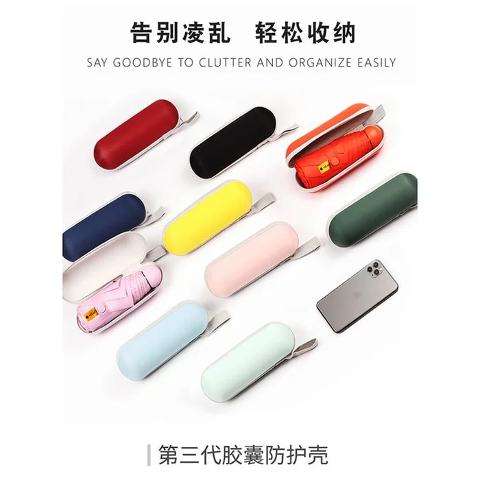 Capsule Umbrella+Eye Box Packaging: 1 Sunscreen Sunshade UV Protection Sun Umbrella Mini Compact and Portable