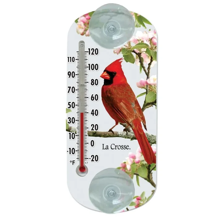 Cardinal Outdoor Thermometer, 8-inch Diameter, Weather Resistant