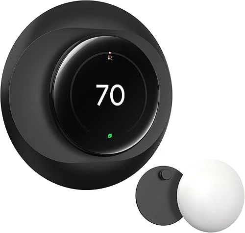 CaseBot Wall Plate Cover Compatible with Google Nest Learning Thermostat (4th Gen), Practical Nest Thermostat Trim Kit, with Temperature Sensor Holder, Easy Installation, Matte Black