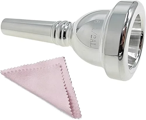 CashBeat 6 1/2AL Silver Small Shank Trombone Mouthpiece, Euphonium Mouthpiece for Superior Sound, Compatible with Baritone and Tenor Trombone, Brass Instrument Accessories