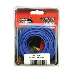 CCI 55668233 Primary Wire, 16 AWG Wire, 25/60 VAC/VDC, Copper Conductor, Blue Sheath, 24 ft L
