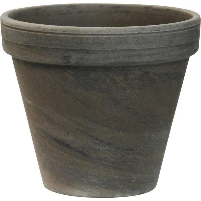 Ceramo 6-3/4 In. H. X 7-3/4 In. Dia. Dark Basalt Clay Standard Flower Pot