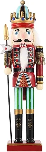 Christmas Nutcracker Ornament,12 inch Traditional Painted Wooden Nutcracker Soldier Doll, Nutcracker Figures Holiday Party Tabletop Christmas Decorations(Pikeman)