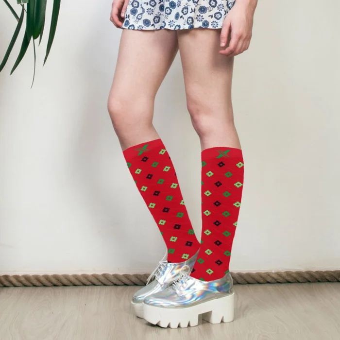 Christmas-Themed Holiday-Fun Knee High Compression Socks (6-Pairs)