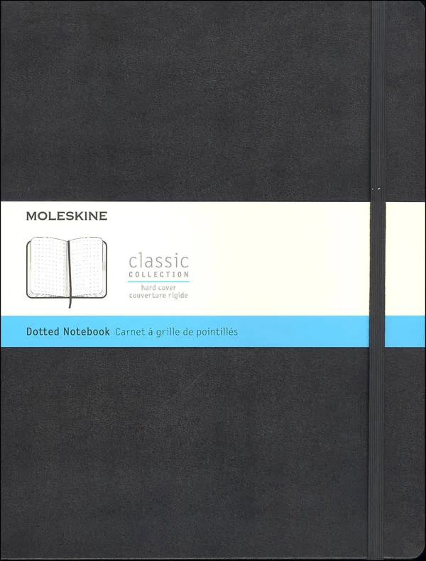 Classic Black Hardcover X-Large Notebook – Dotted