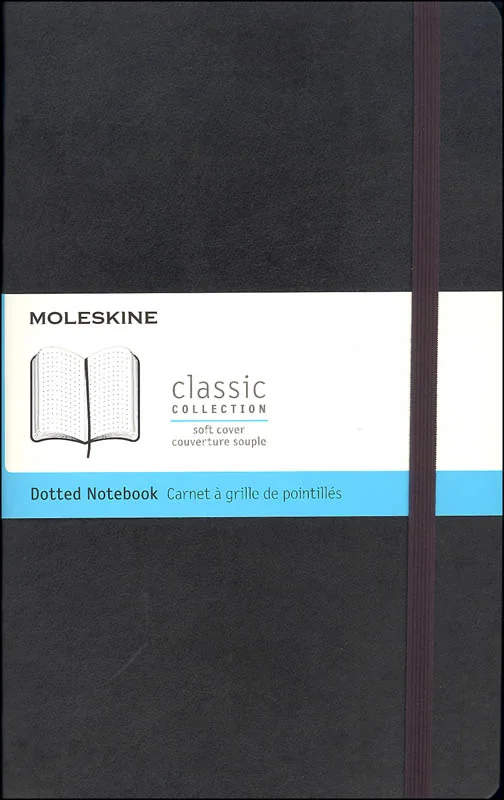 Classic Black Softcover Large Notebook – Dotted