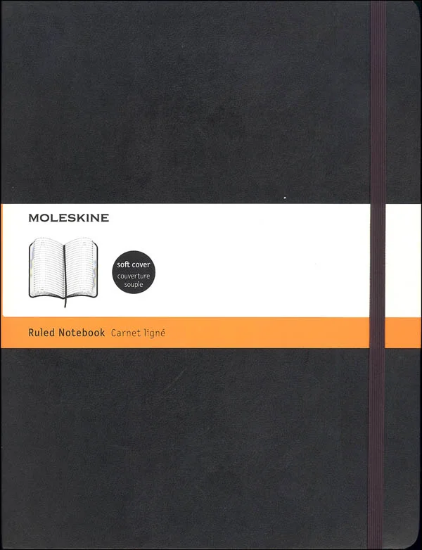 Classic Black Softcover X-Large Notebook – Ruled