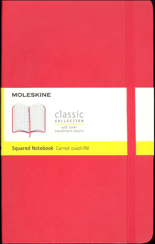 Classic Scarlet Red Softcover Large Notebook – Squared