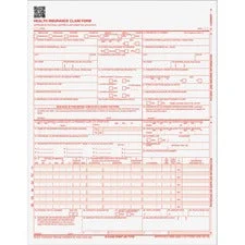 Cms-1500 Medicare/medicaid Forms For Laser Printers, One-part (no Copies), 8.5 X 11, 500 Forms Total