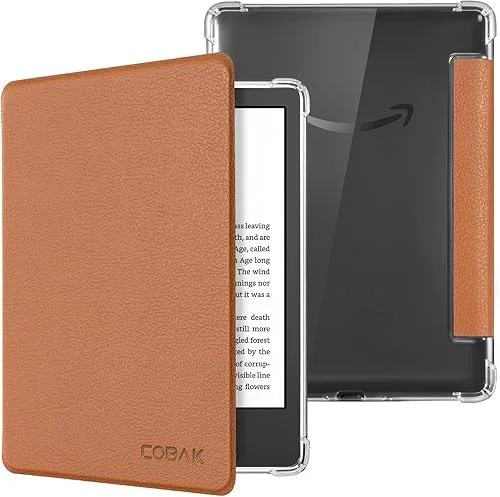 CoBak Case for 6′ Kindle 11th Gen (2024 and 2022 Release) – Ultra Slim Transparent Clear TPU Back Shell Protective Cover with Auto Wake/Sleep for Kindle 11th Generation 2024 Release, Glitter Black