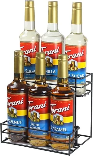 Coffee Syrup Organizer(6 Bottle Capacity),Coffee Syrup Rack for Coffee Bar,Kitchen.Small Wine Rack for Bar,Family,Storage for Syrup, Wine, Dressing