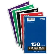 Coil-lock Wirebound Notebooks, 3-subject, Medium/college Rule, Randomly Assorted Cover Color, (150) 9.5 X 6 Sheets