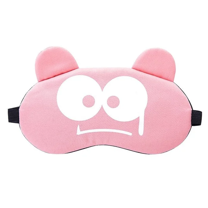 Cooling Eye Mask Breathe Freely Cute Cartoon Relieve Eye Fatigue Eye Mask-Scared Pink 1Pc